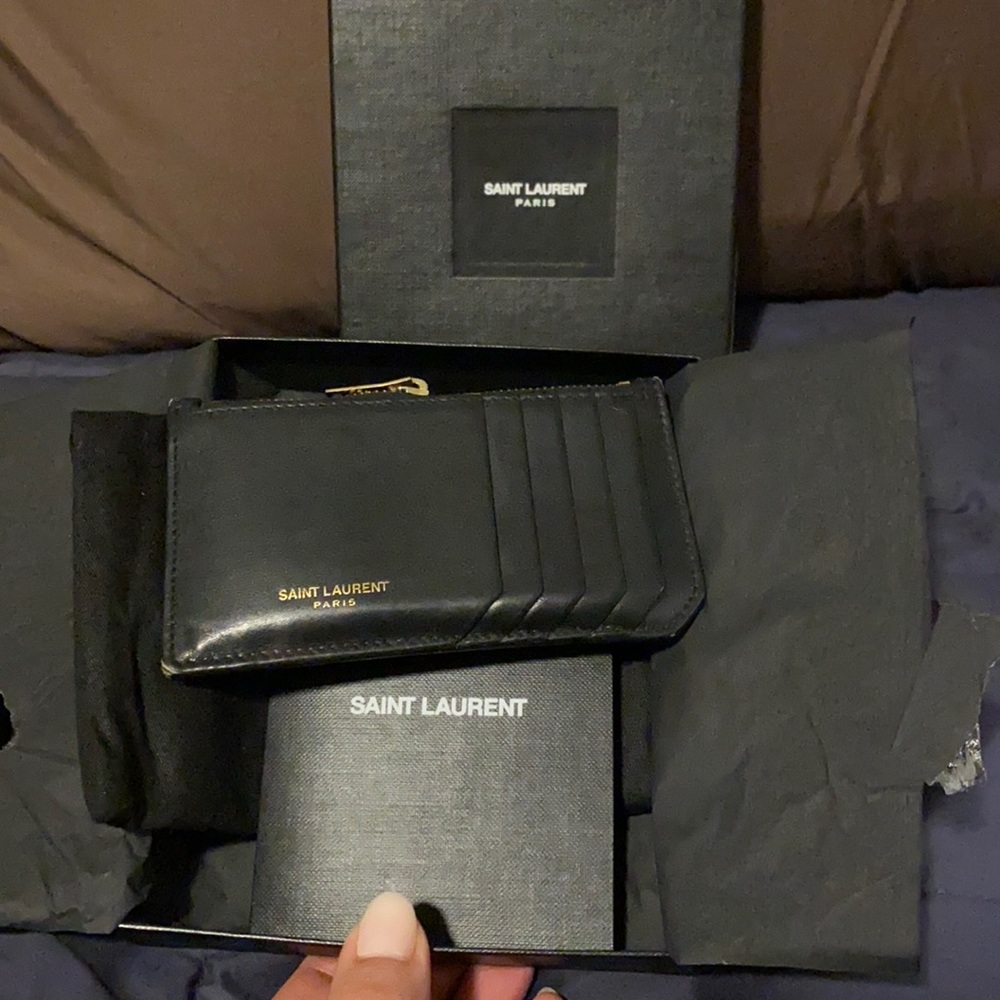 Saint Laurent Fragment zipped card case